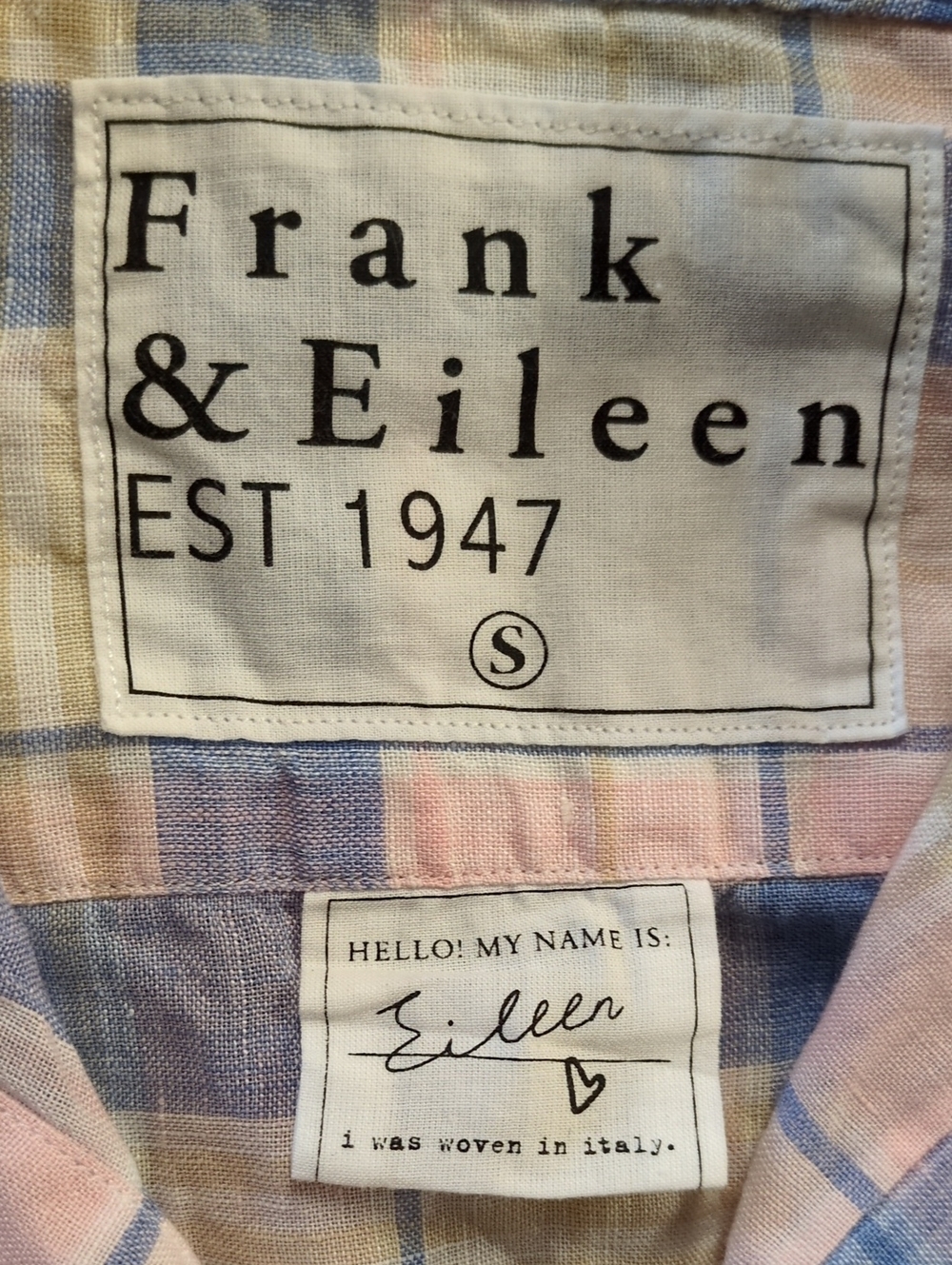 Frank & Eileen "Eileen" Long Sleeve Pastel Linen Relaxed Button Shirt Size Small - Picture 5 of 12